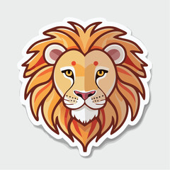 Obraz premium Stylized Lion Head Sticker