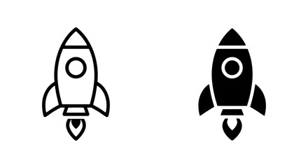 Rocket Ship Icons, Spacecraft Vector Graphics, Futuristic Launch Symbols, Sci-Fi Exploration Art, Minimalist Design Elements © Samia