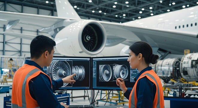 Engineered Future: Engineers Working on Aircraft Technology Simulations