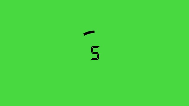Countdown timer animation from 0 to 60 seconds with transparent background and alpha channel.