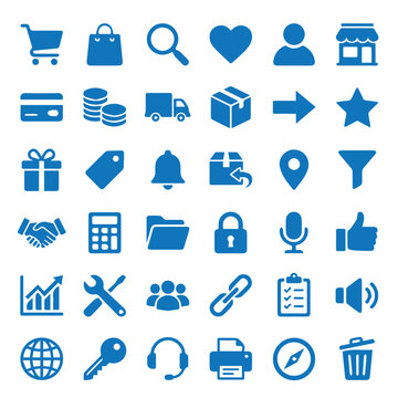 Business and e commerce icon set with business ecommerce shopping