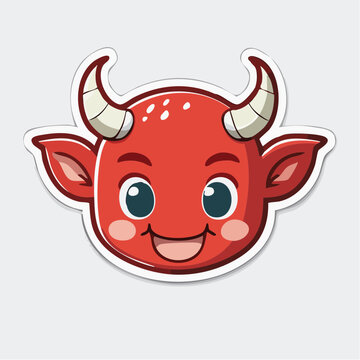 Cute Cartoon Devil Face Sticker