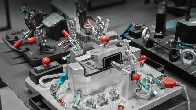 Testing Fixture Overview. Detailed View Of Prototype Validation Jig Displaying Components And Measurements