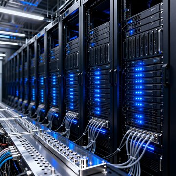 High Technology Server Racks in Data Center