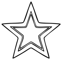 Fototapeta premium Stylized Five Pointed Star Outline Hand Drawn Simple Graphic