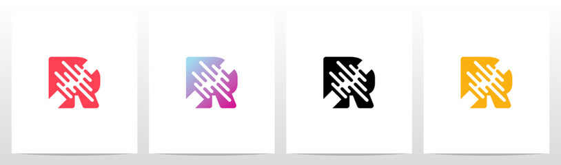 Obraz premium Split In Half Try to Connect Merging Back Letter Initial Logo Design R