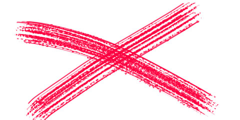 Red tire tracks forming an x shape isolated on transparent background © Flatryx