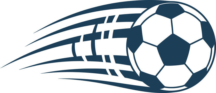 Soccer Ball in Motion Fast Speed.