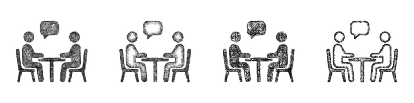 Sketch oral exam icon design set