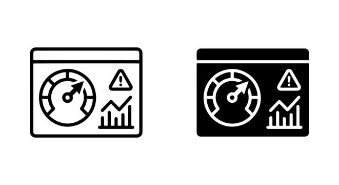 vector speedometer and graph business analytics icons set on white background