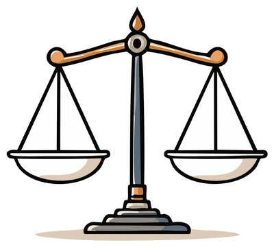 Classic Scale of Justice Balanced Illustration Represents Fairness and Law