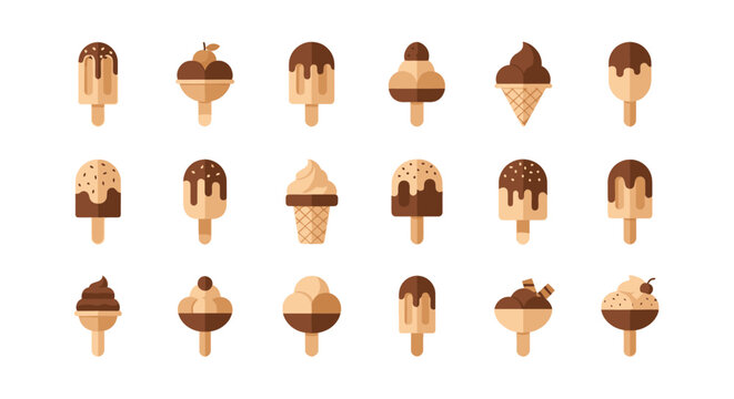 Variety of Ice Cream Cones Displayed.