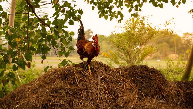 Golden Rooster Hay Mound