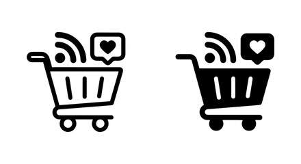 shopping cart black and white vector set on white background © Imran