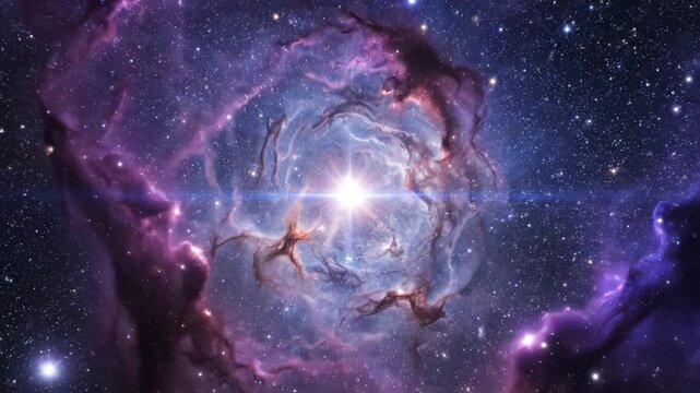 Cosmic nebula with star cluster highlighting environmental conservation and serenity