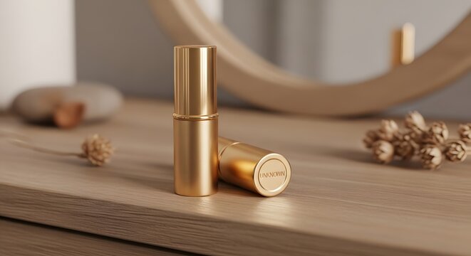 Luxury cosmetic cream products on wooden vanity table