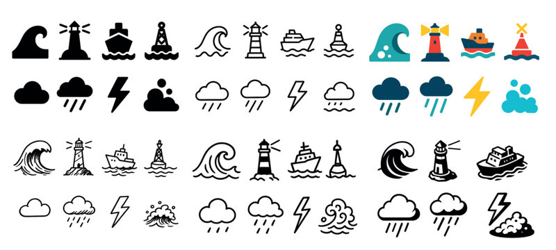 Nautical and weather icon collection