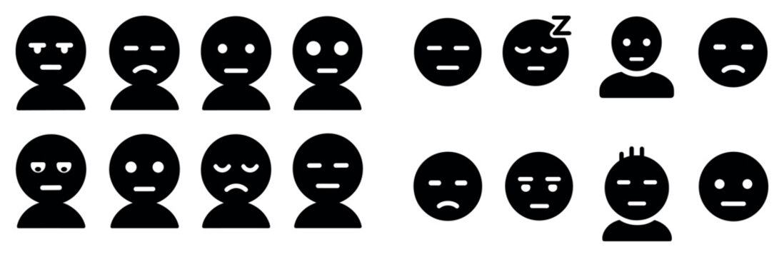 Emotion icons with face mood and sleep minimal