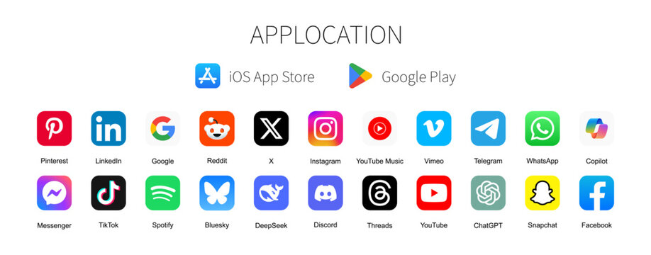 Top apps in the world in 2025. Facebook, Instagram, Teams, Twitch, Snapchat