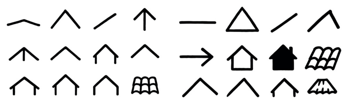 Navigation icons with roof arrow house minimal outline