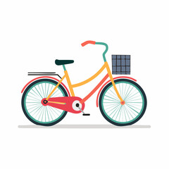 Fototapeta premium Colorful Retro Bicycle with Front Basket