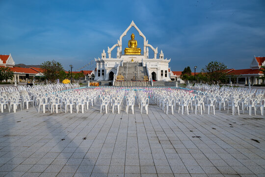 Lopburi, Thailand, April 12, 2025, Puttha Sathan Lopburi Sri Suvarnabhumi - Wide plaza at Puttha Sathan Lopburi Sri Suvarnabhumi