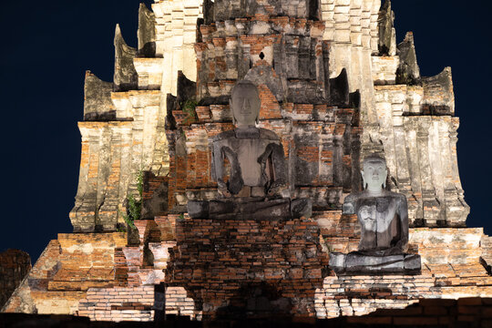 Phra Nakhon Si Ayutthaya, Thailand, December 27, 2024, Wat Chaiwatthanaram - Ancient prang at Wat Chaiwatthanaram in Ayutthaya