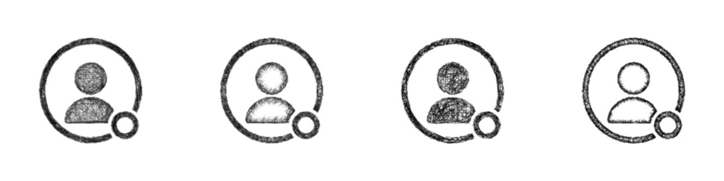 Sketch offline users icon design set