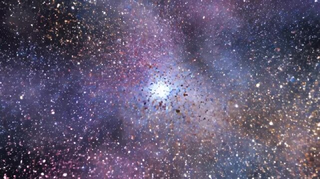 Colorful cosmic explosion in space highlighting geometric patterns and contemporary art