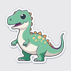 Fototapeta premium Cute Cartoon Dinosaur Sticker