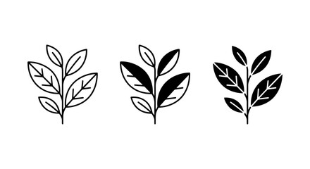 Botanical Branch Icons, Leaf Sprigs, Organic Plant Elements, Nature Vector Graphics © Abdul