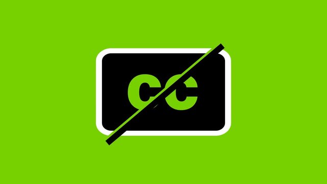 Closed captions off animation background transparent interface icon display