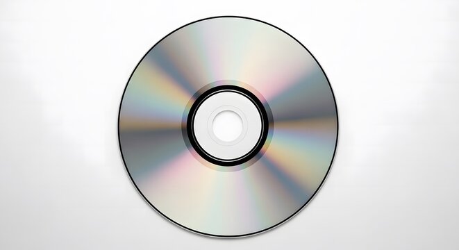 Compact disc on white background a relic of digital storage