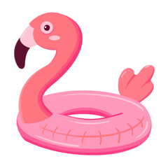 Obraz premium Peach Flamingo Hand-Drawn Flat Art Style
