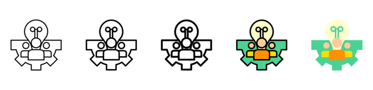 Teamwork Icon Collection With Different Styles And Colors