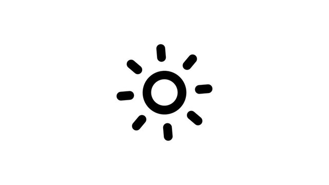Bright Sun Animation Background Transparent Graphic Symbol for Weather Display