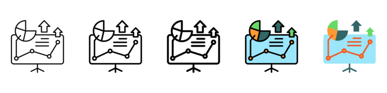 Presentation Icon Collection With Different Styles And Colors