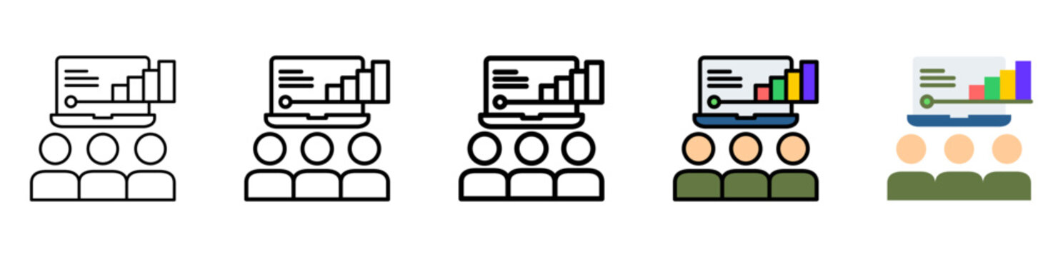 Watching Video Icon Collection With Different Styles And Colors