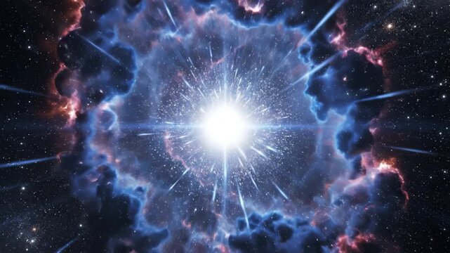 Cosmic explosion in space for creative digital media and visual arts