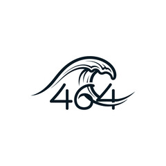 Stylized wave graphic with numbers 464 integrated. © ekop