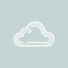Abstract monochrome brush strokes forming a cloud shape. © ekop