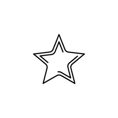 Fototapeta premium Simple Outline Drawing of a Five Pointed Star.