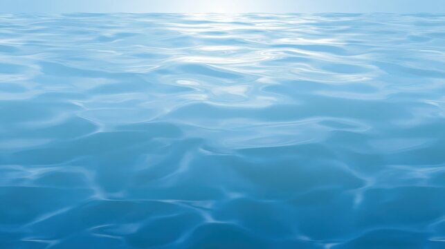 Calm, blue water surface with gentle ripples reflecting light, creating a peaceful and serene aquatic scene.