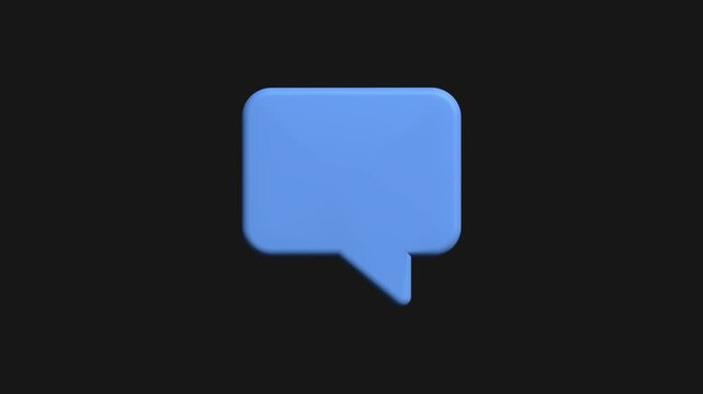 3d blank chat message icon