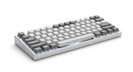 Naklejka premium Mechanical keyboard on white background.