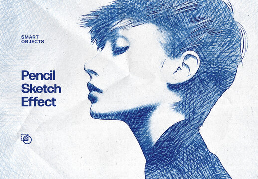 Pencil Sketch Photo Effect &ndash; Drawing for Album Cover & Social Media (PSD)