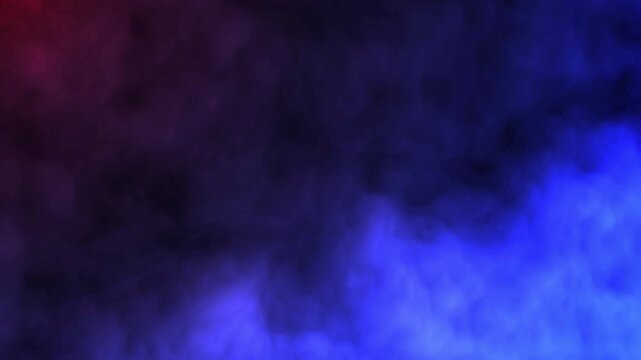 Loop moving blue cloud smoke steam on transparent background