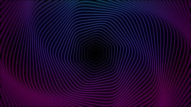 Hypnotic Hexagonal Wave Loop Animation with Vibrant Purple and Blue Gradient