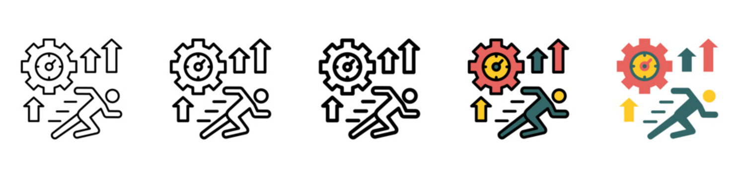 Speed Icon Collection With Different Styles And Colors