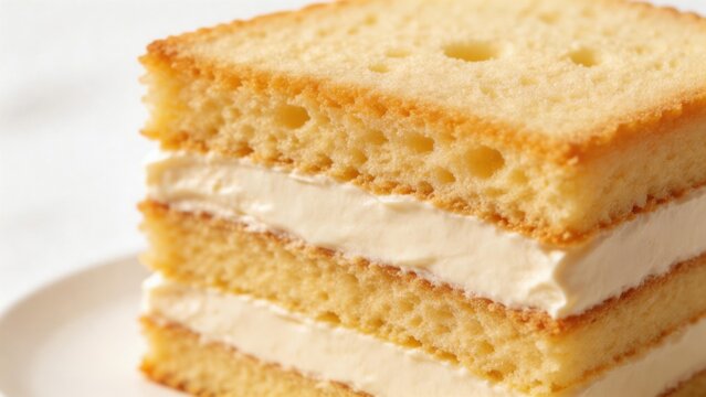 Layered sponge cake with cream
